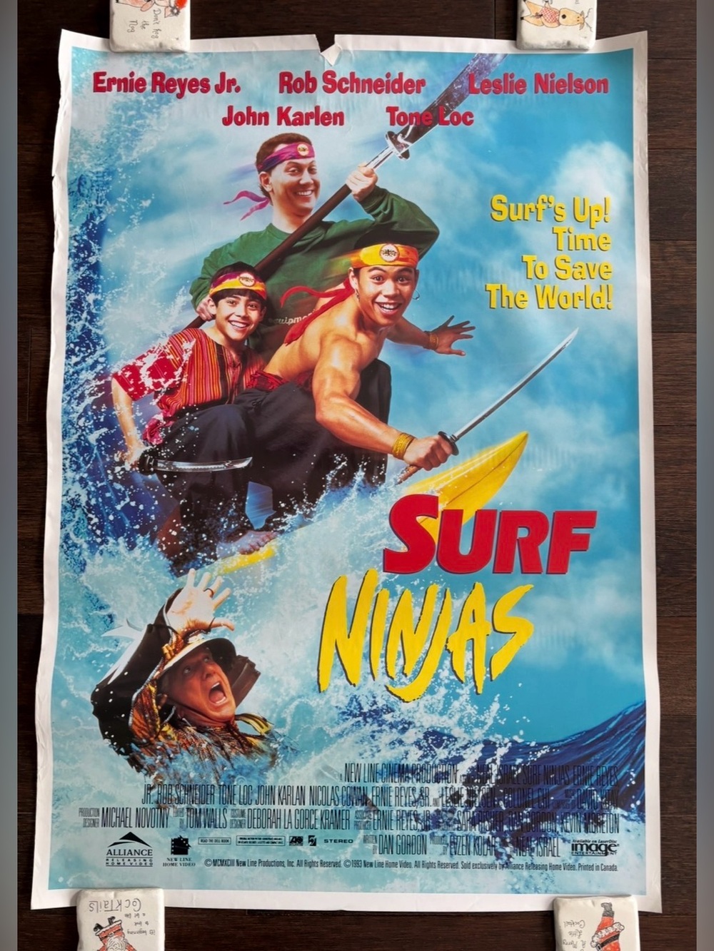 Surf Ninjas (1993) Original Movie Poster 27x39Cult Comedy Rare Canada Version